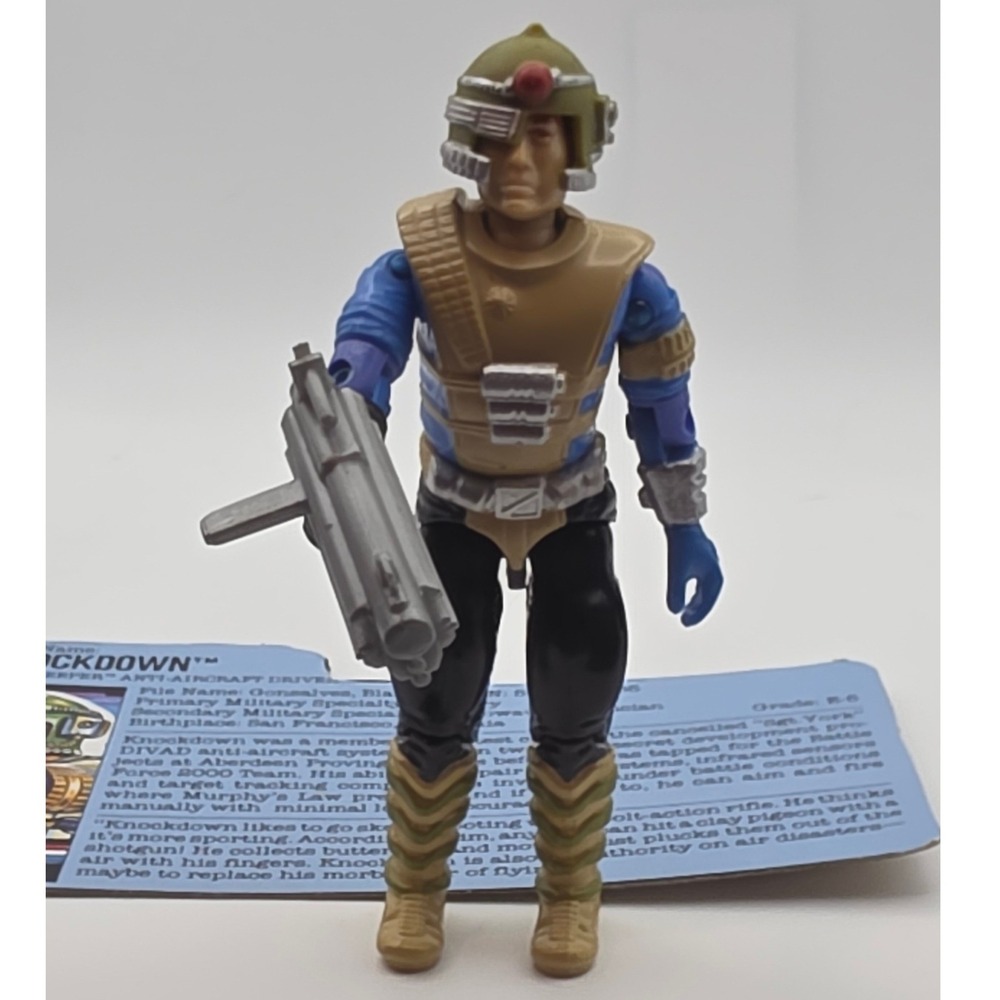 GI Joe Action Figure 3.75in Blue Tan Fair 1987 Knockdown Force 2000